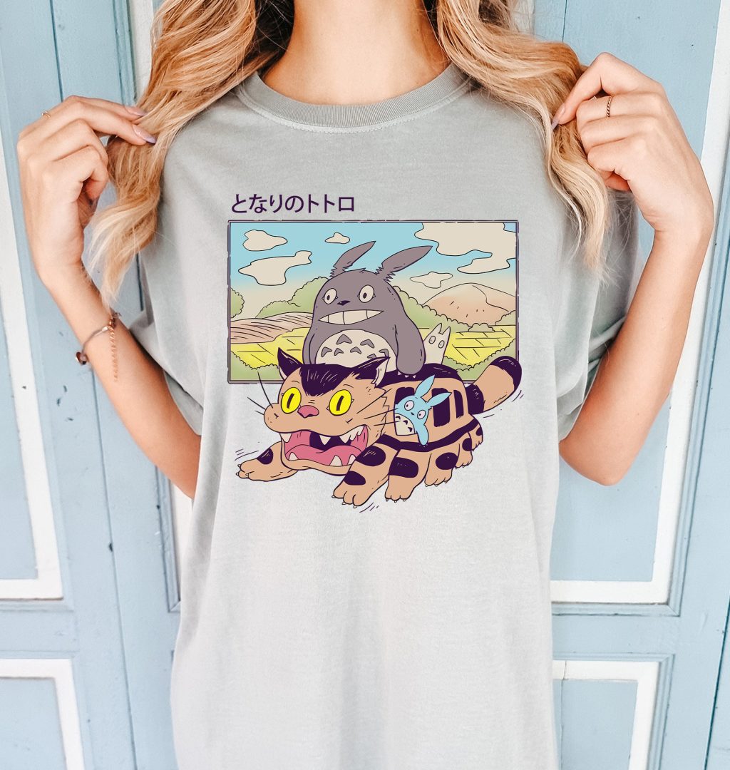 Comfort Colors Totoro and Catbus T-Shirt