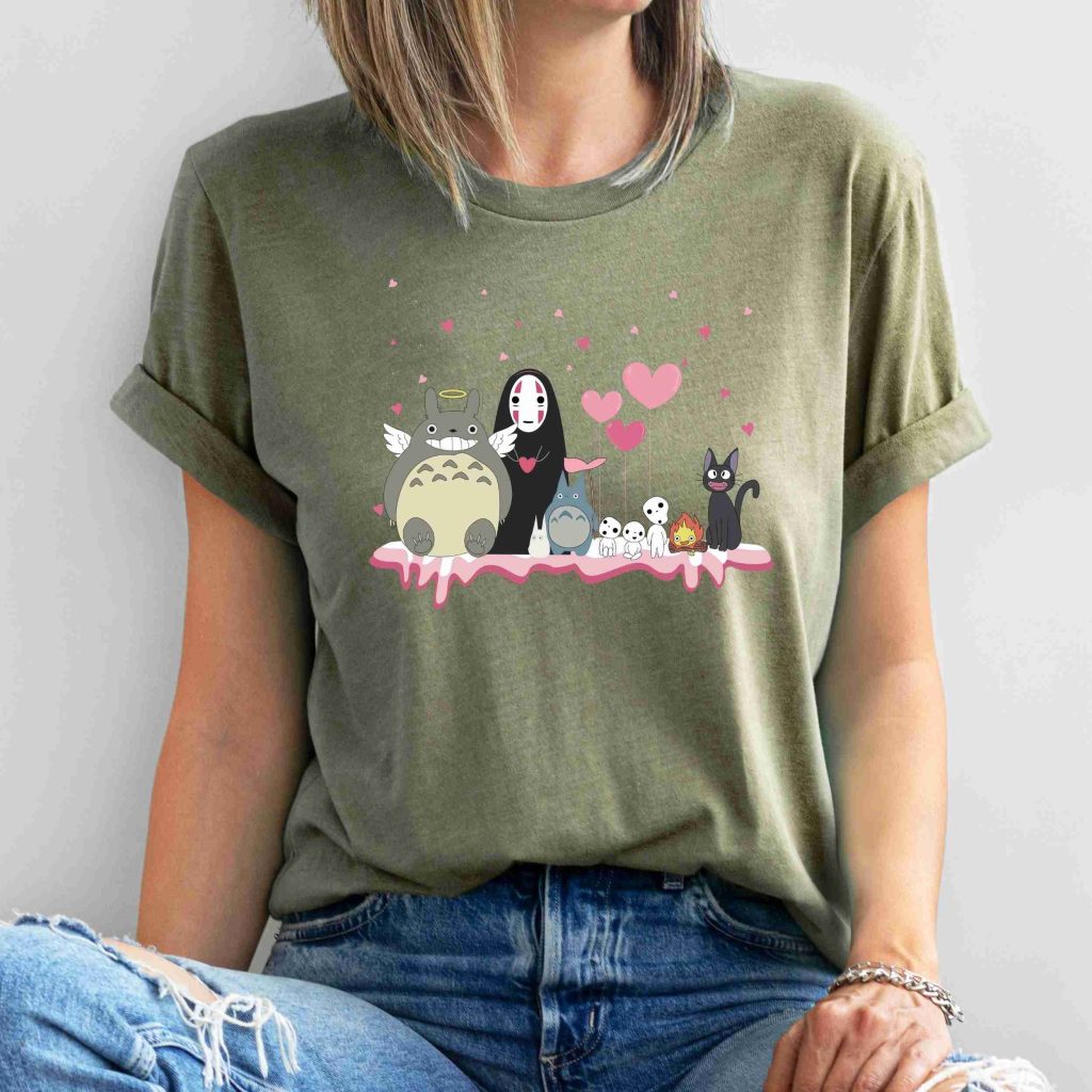 Ghibli Characters Symbol  Cute Valentine T-shirt - Image 2