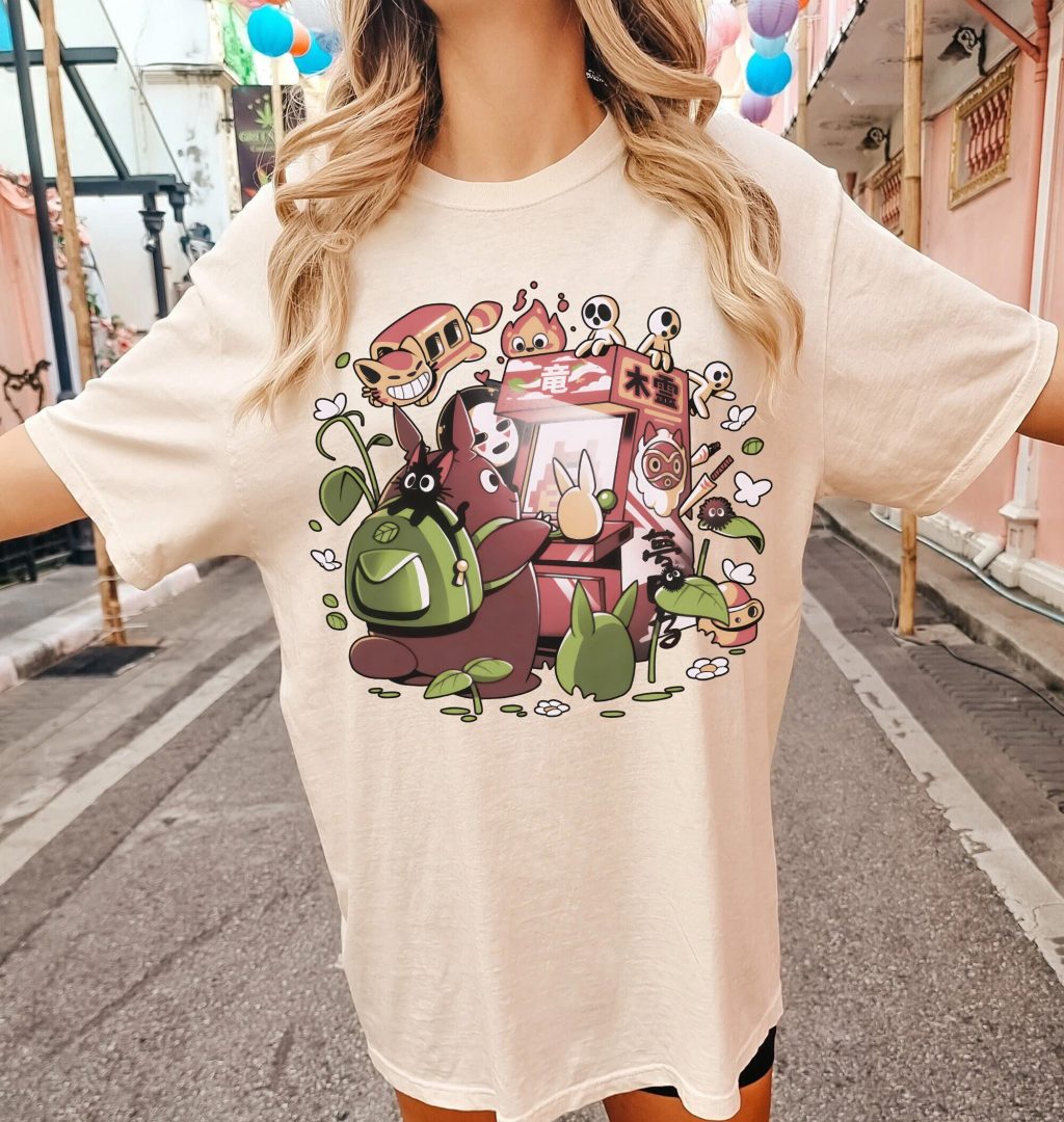 Comfort Colors Ghibli Character Dark T-Shirt - Image 3