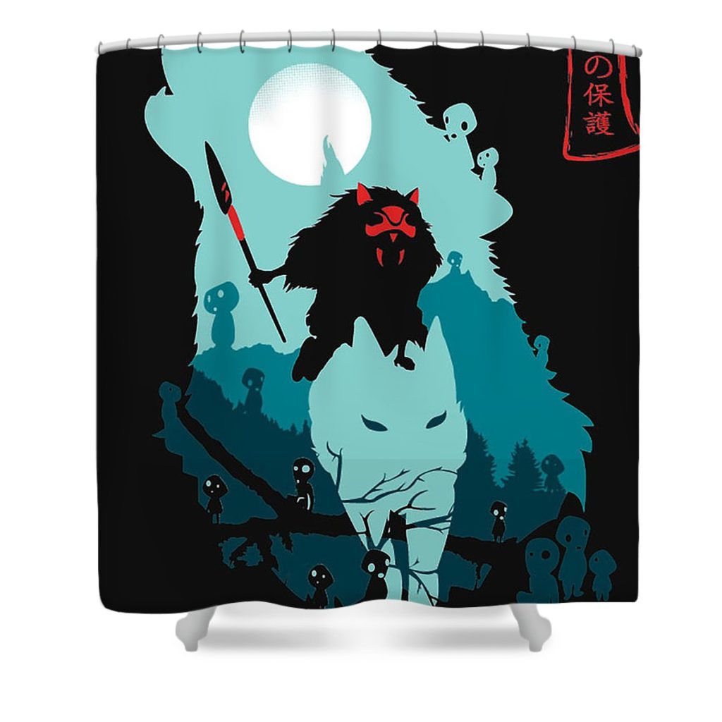 Ghibli Princess Mononoke Shower Curtain