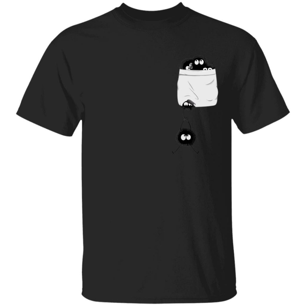 Studio Ghibli Spirited Away Soot Ball in pocket T-shirt - Image 4
