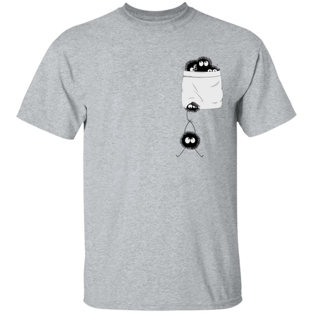 Studio Ghibli Spirited Away Soot Ball in pocket T-shirt - Image 10