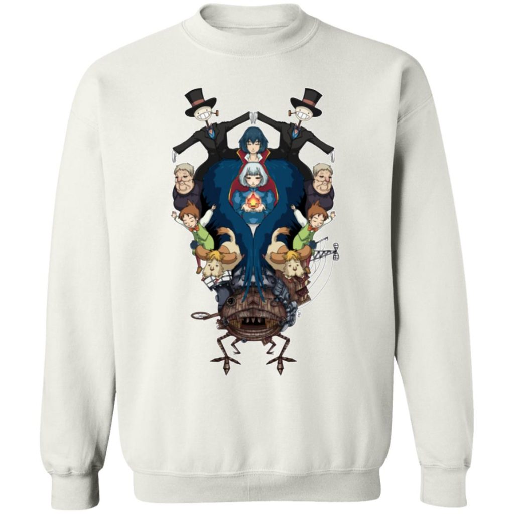 Studio Ghibli Howl’s Moving Castle Characters Mirror Sweatshirt - Image 2