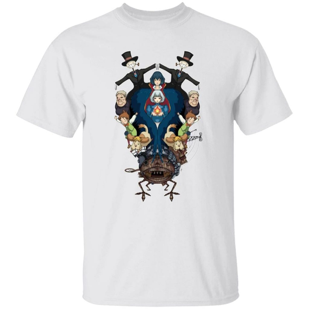 Studio Ghibli Howl’s Moving Castle Characters Mirror T-shirt - Image 2