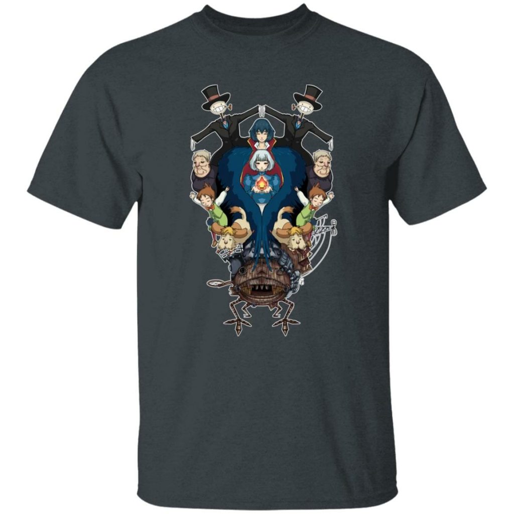 Studio Ghibli Howl’s Moving Castle Characters Mirror T-shirt - Image 5