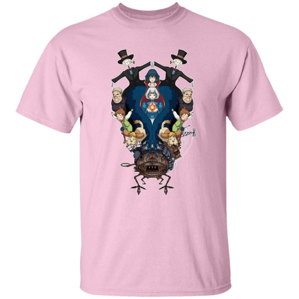 Studio Ghibli Howl’s Moving Castle Characters Mirror T-shirt - Image 6