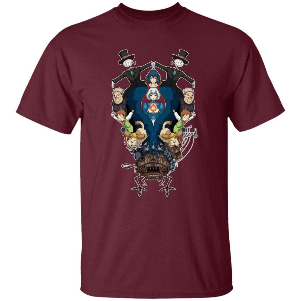 Studio Ghibli Howl’s Moving Castle Characters Mirror T-shirt - Image 7