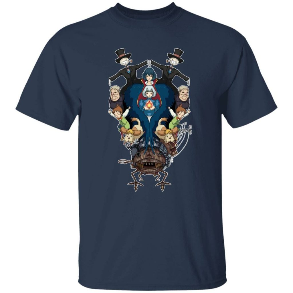 Studio Ghibli Howl’s Moving Castle Characters Mirror T-shirt - Image 8