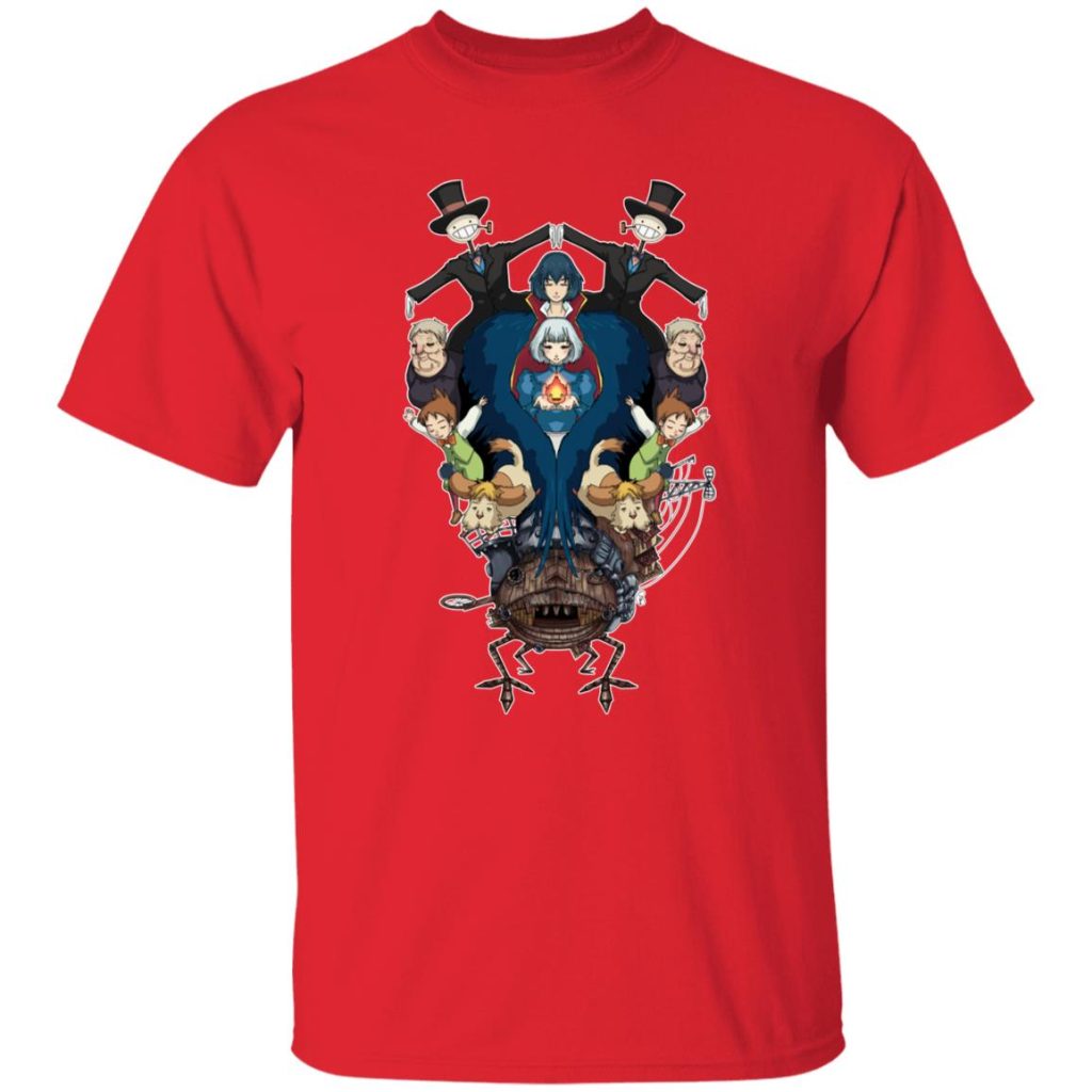 Studio Ghibli Howl’s Moving Castle Characters Mirror T-shirt - Image 9