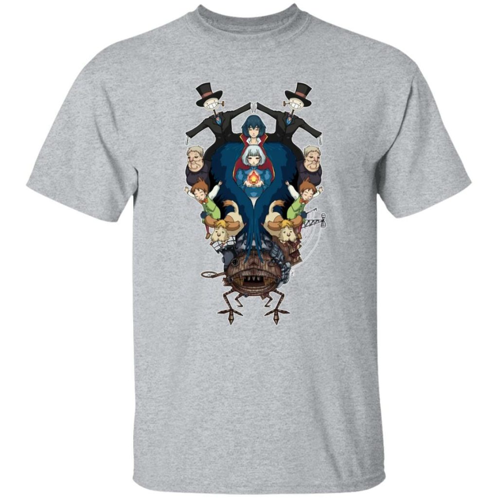Studio Ghibli Howl’s Moving Castle Characters Mirror T-shirt - Image 10
