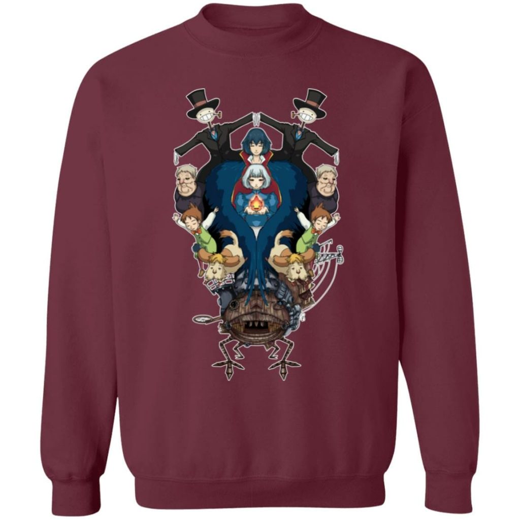 Studio Ghibli Howl’s Moving Castle Characters Mirror Sweatshirt - Image 5