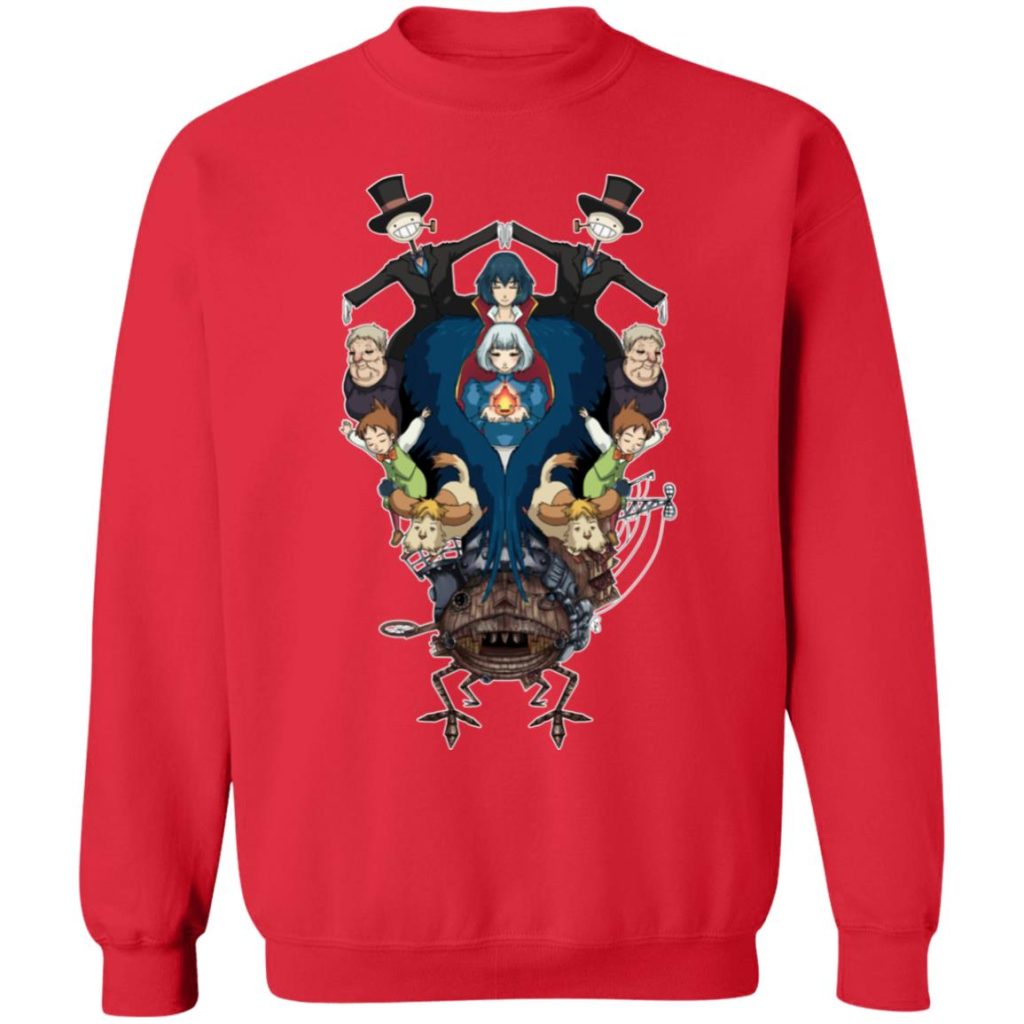 Studio Ghibli Howl’s Moving Castle Characters Mirror Sweatshirt - Image 7
