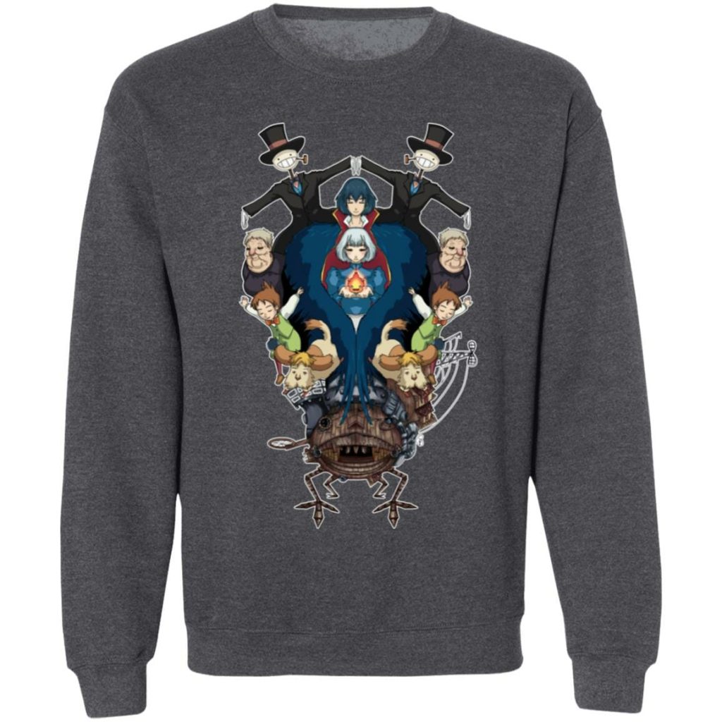 Studio Ghibli Howl’s Moving Castle Characters Mirror Sweatshirt - Image 8