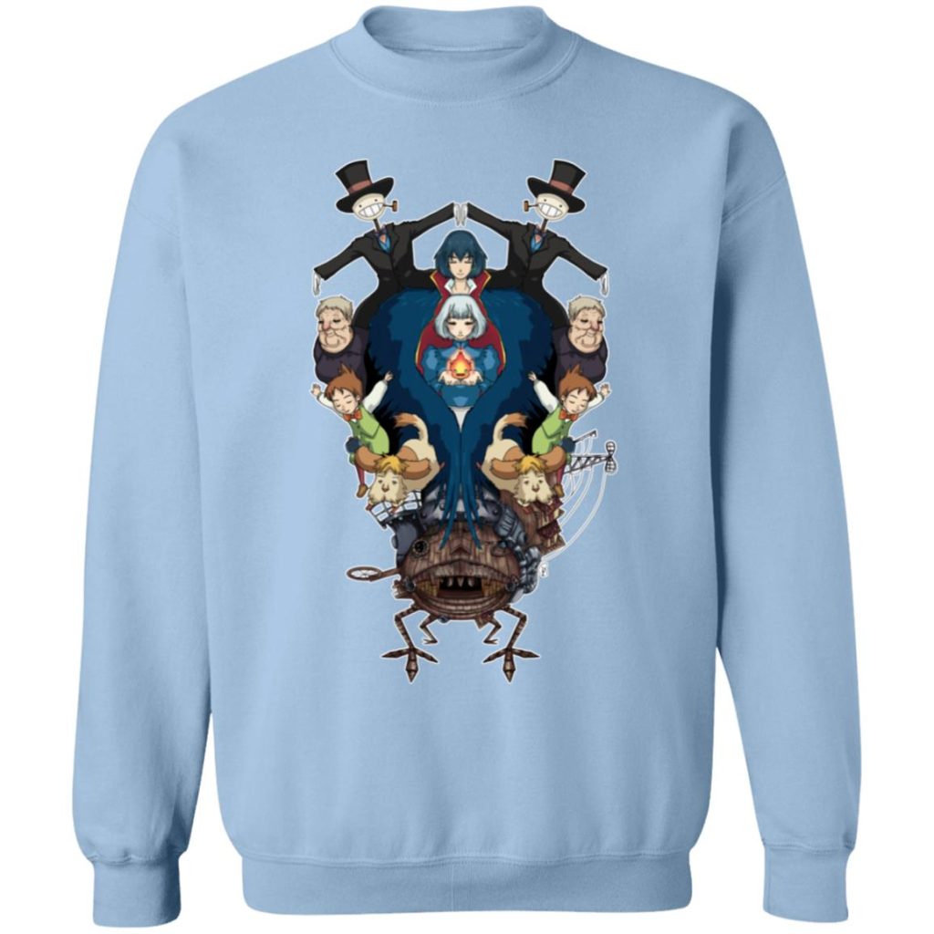 Studio Ghibli Howl’s Moving Castle Characters Mirror Sweatshirt - Image 9