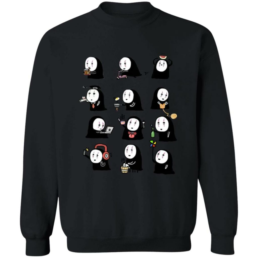 Studio Ghibli Spirited Away Cute No Face Kaonashi Collection Sweatshirt - Image 4