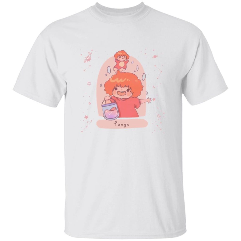 Studio Ghibli Ponyo on the Cliff by The Sea Fanart T-shirt - Image 2