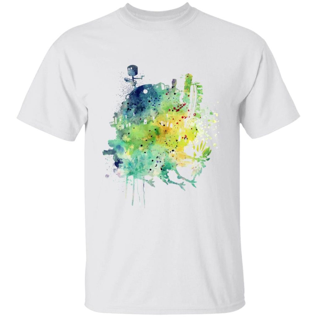 Studio Ghibli Howl’s Moving Castle Colorful Castle T-shirt - Image 2
