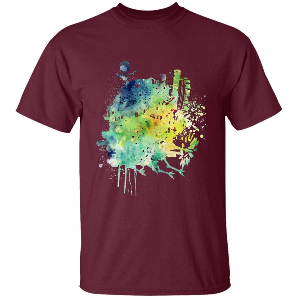 Studio Ghibli Howl’s Moving Castle Colorful Castle T-shirt - Image 7