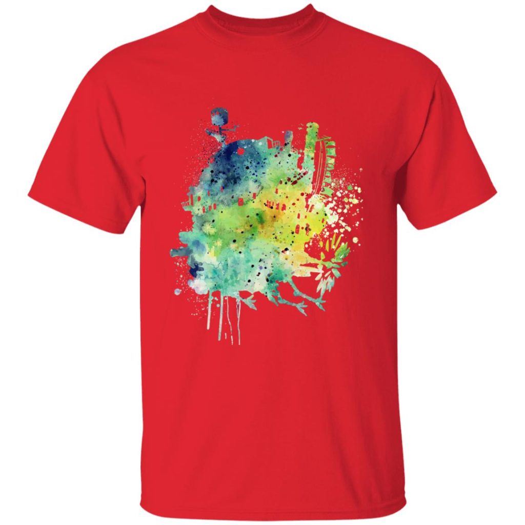 Studio Ghibli Howl’s Moving Castle Colorful Castle T-shirt - Image 9