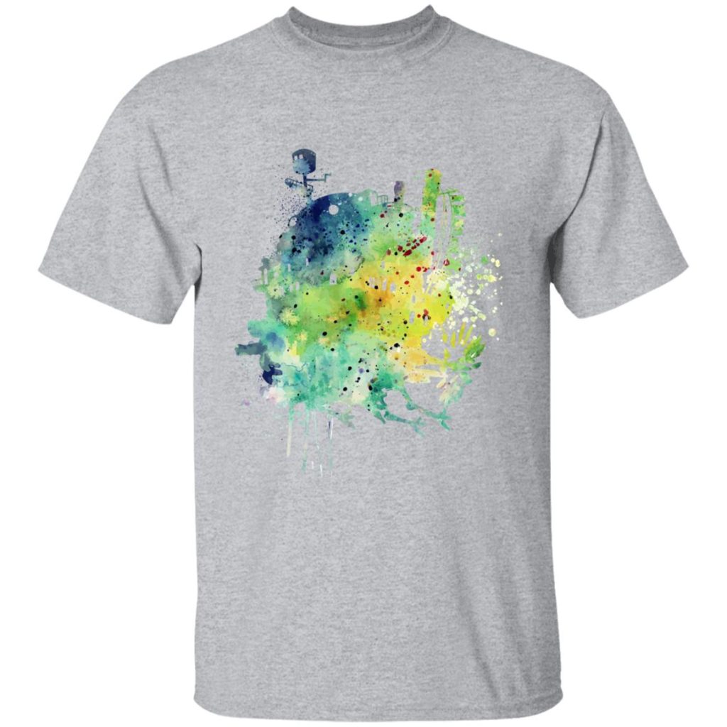 Studio Ghibli Howl’s Moving Castle Colorful Castle T-shirt - Image 10