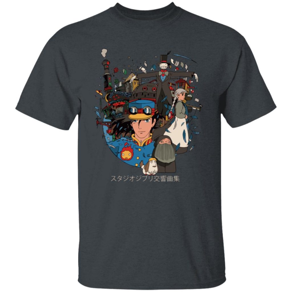 Studio Ghibli Howl’s Moving Castle Characters Compilation T-shirt - Image 5