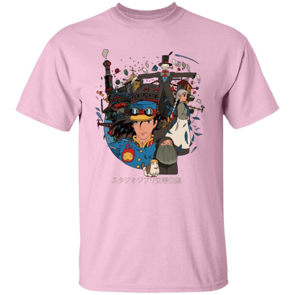 Studio Ghibli Howl’s Moving Castle Characters Compilation T-shirt - Image 6