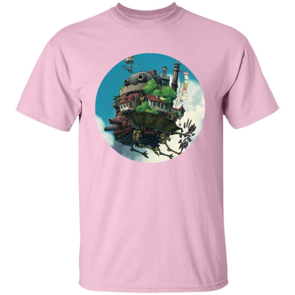 Studio Ghibli Howl’s Moving Castle Flying on the Sky T-shirt - Image 6
