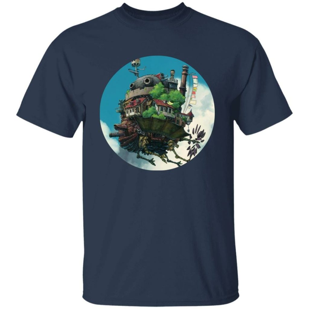 Studio Ghibli Howl’s Moving Castle Flying on the Sky T-shirt - Image 8