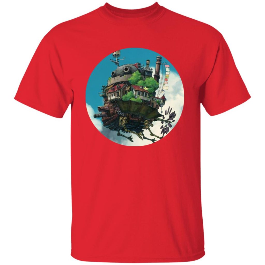 Studio Ghibli Howl’s Moving Castle Flying on the Sky T-shirt - Image 9
