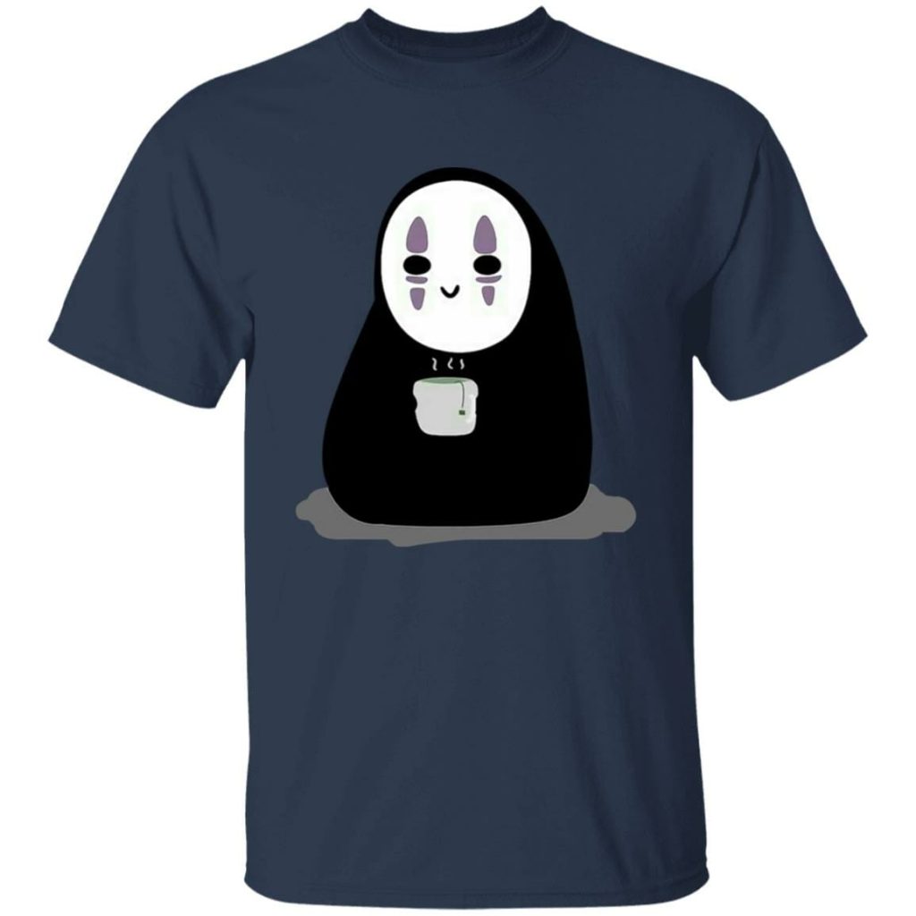 Studio Ghibli Cute No Face Kaonashi Drinking Hot Tea T-shirt - Image 8