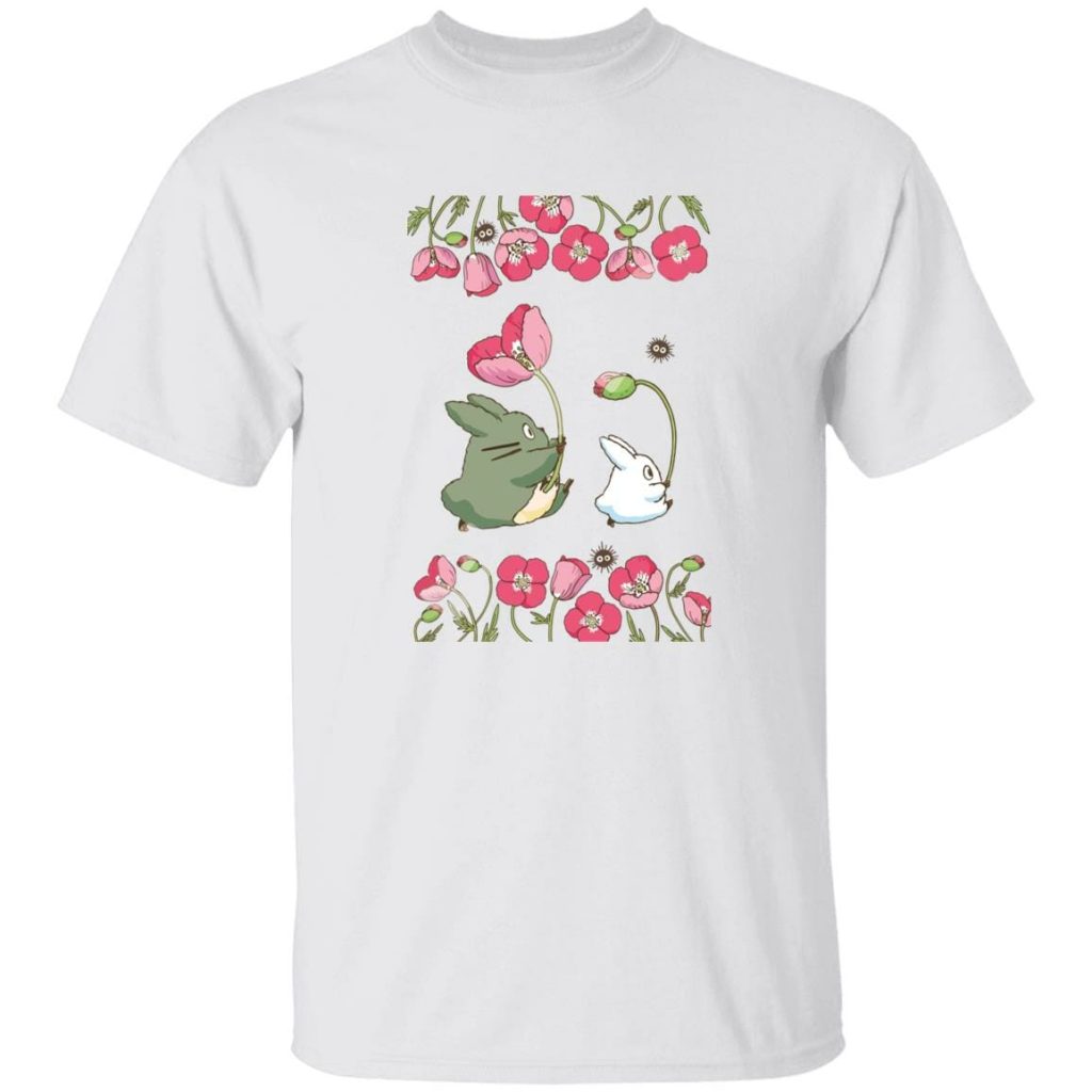 Studio Ghibli The Mini Totoro and Flowers T-shirt - Image 2