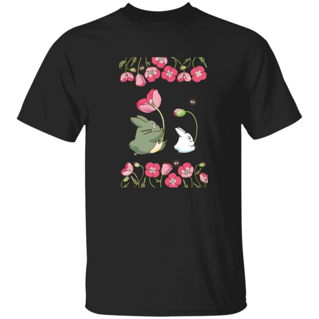Studio Ghibli The Mini Totoro and Flowers T-shirt - Image 4