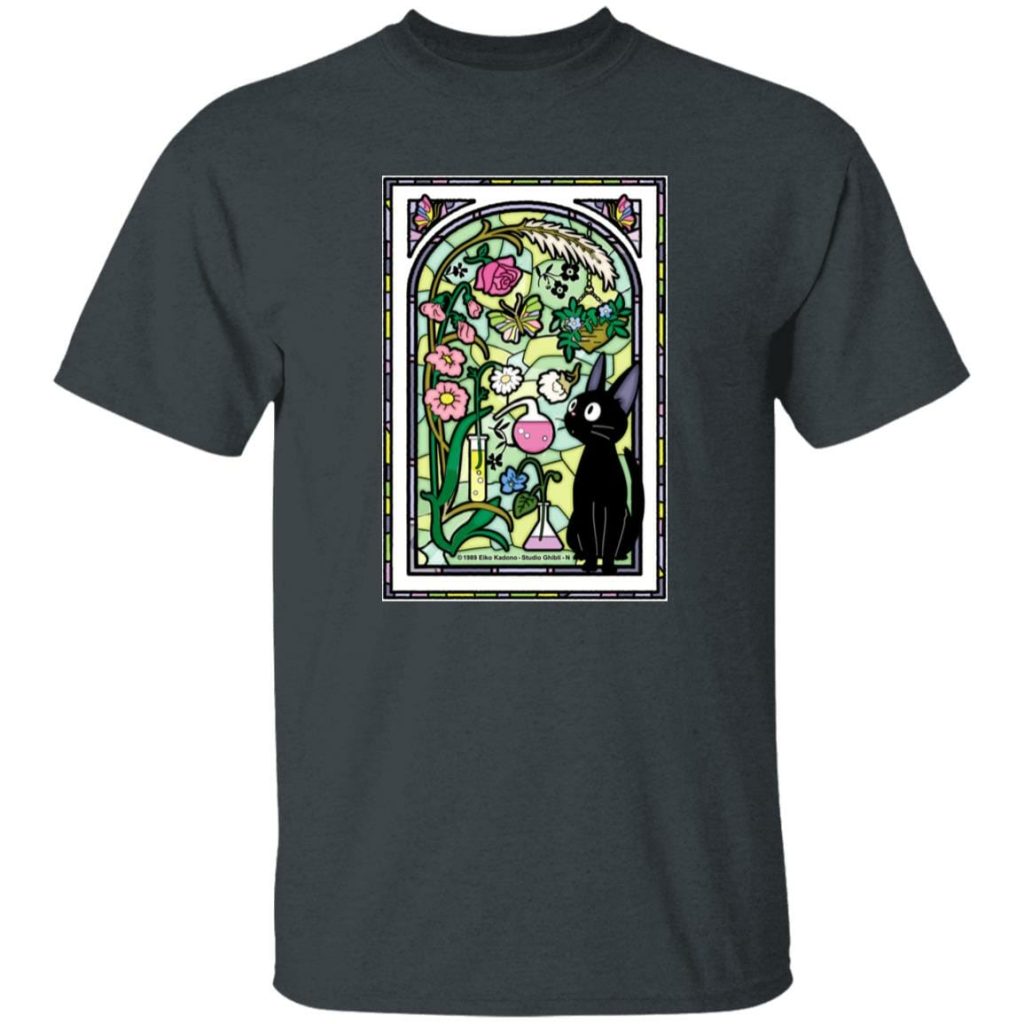 Studio Ghibli Jiji by the Stained Glass Window T-shirt - Image 5