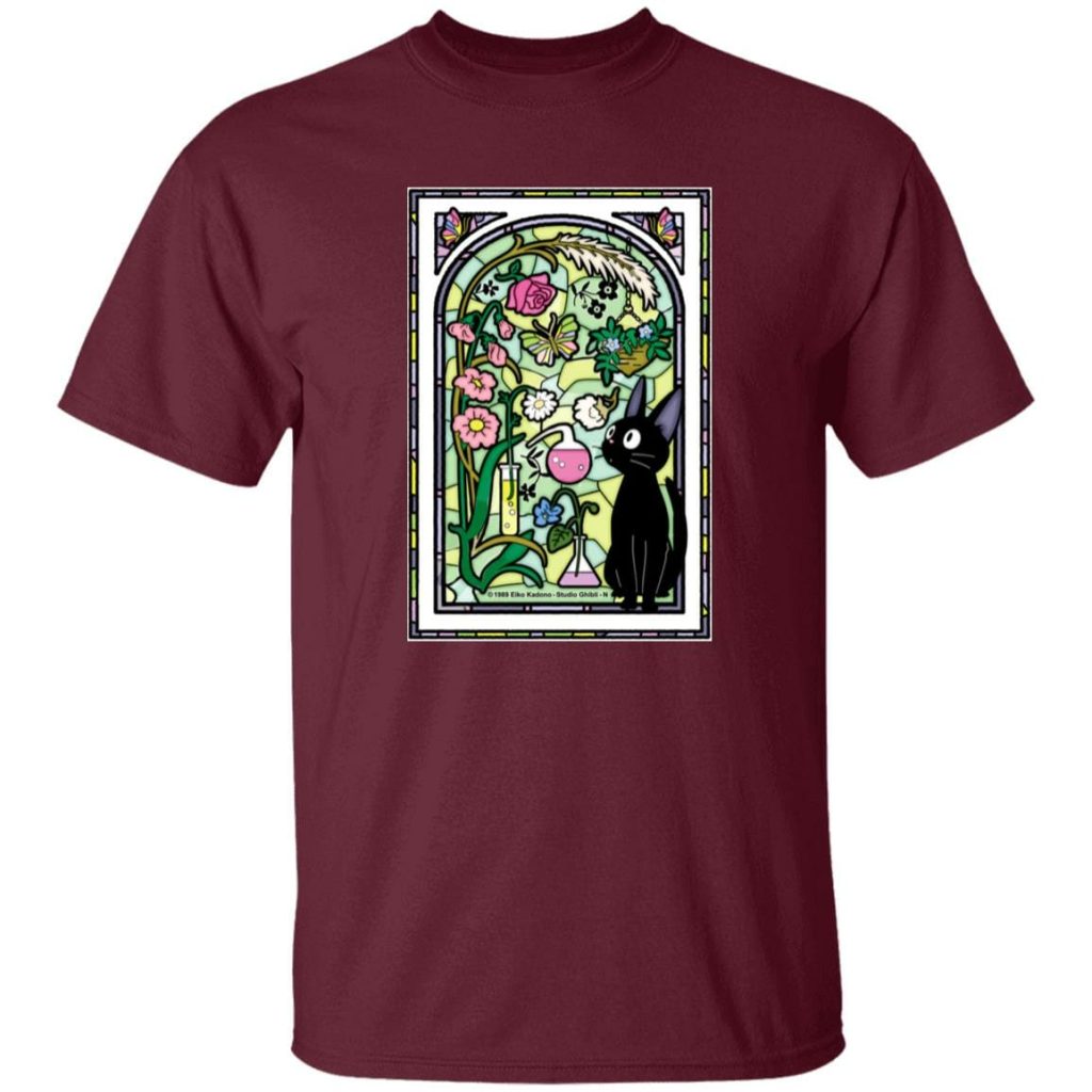 Studio Ghibli Jiji by the Stained Glass Window T-shirt - Image 7