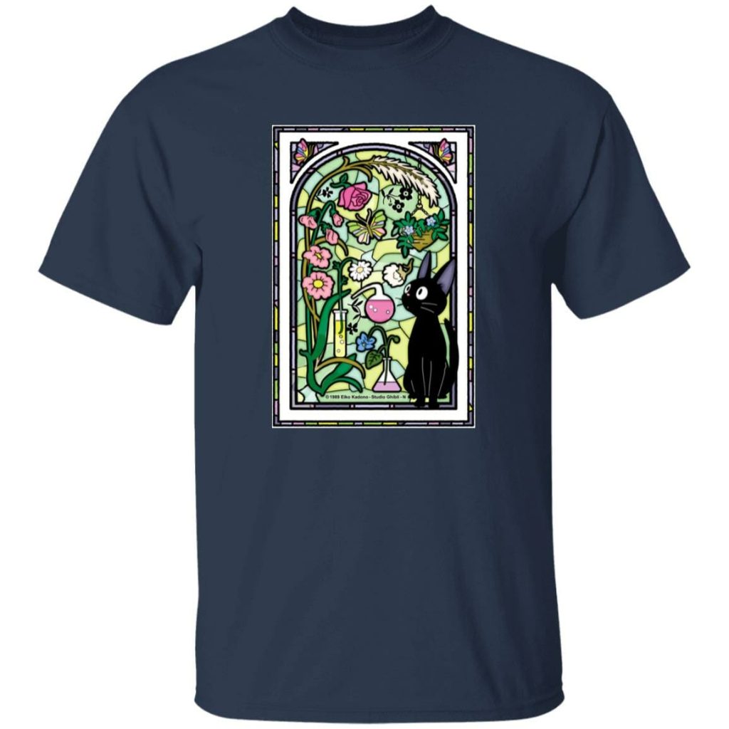 Studio Ghibli Jiji by the Stained Glass Window T-shirt - Image 8