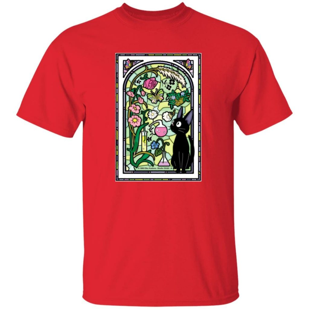 Studio Ghibli Jiji by the Stained Glass Window T-shirt - Image 9