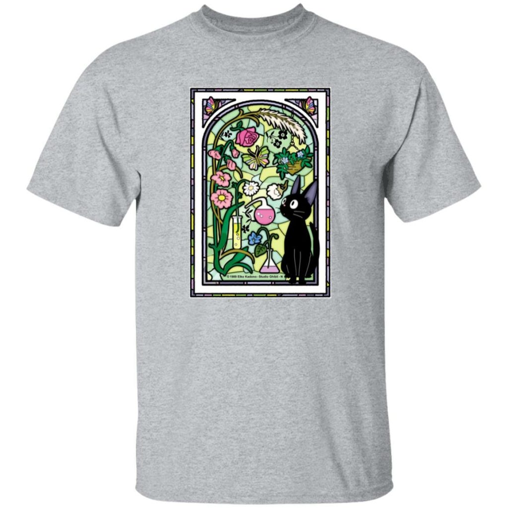 Studio Ghibli Jiji by the Stained Glass Window T-shirt - Image 10