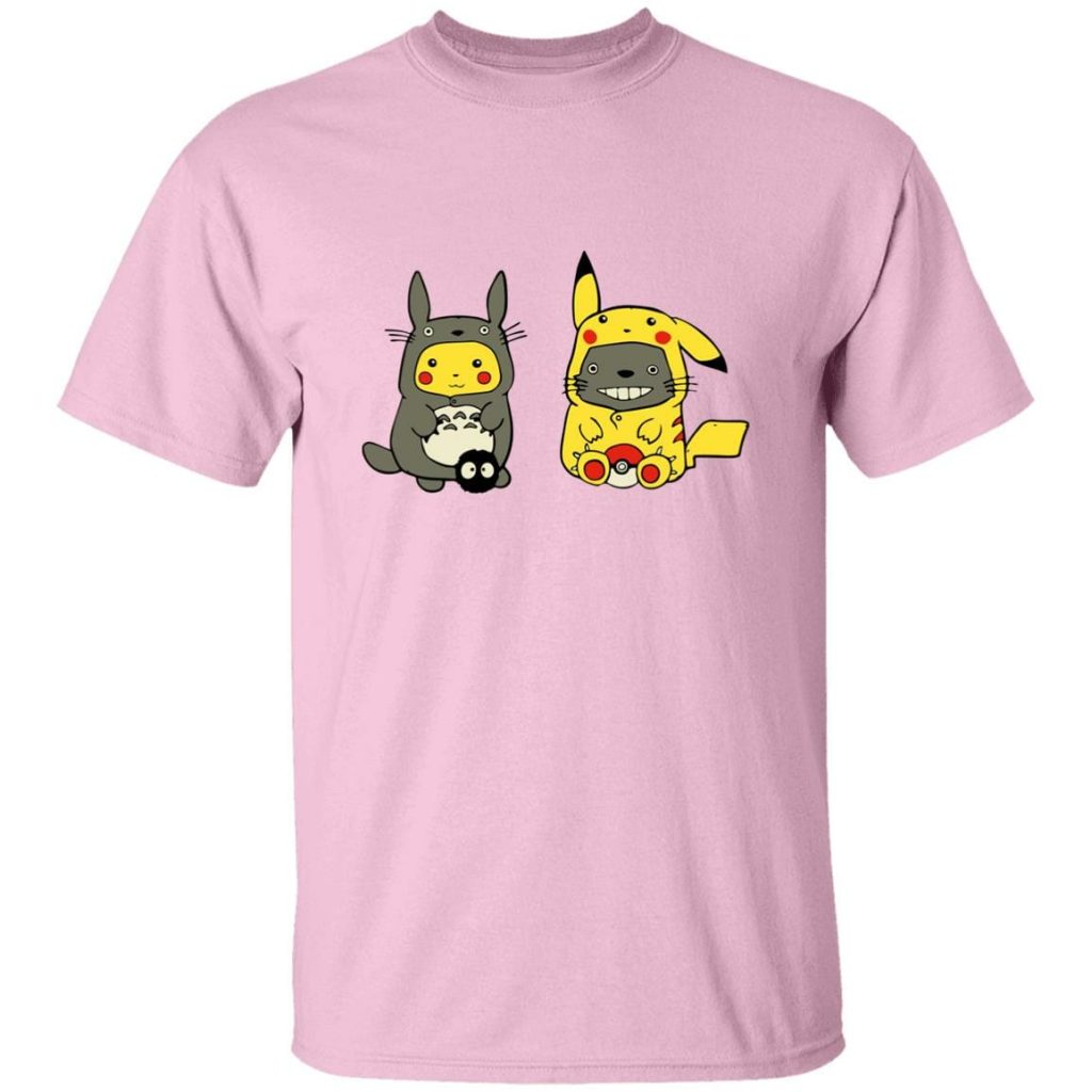 Studio Ghibli Totoro and Pikachu Cosplaying T-shirt - Image 6