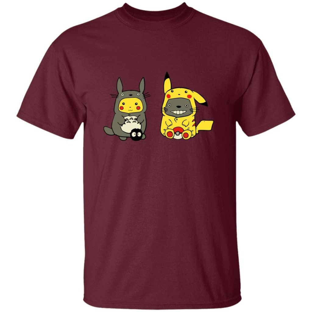 Studio Ghibli Totoro and Pikachu Cosplaying T-shirt - Image 7
