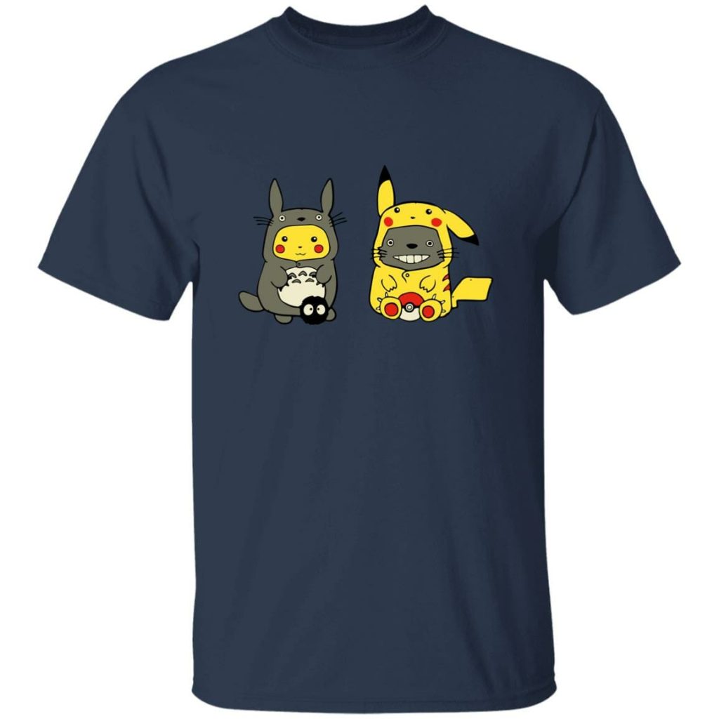 Studio Ghibli Totoro and Pikachu Cosplaying T-shirt - Image 8
