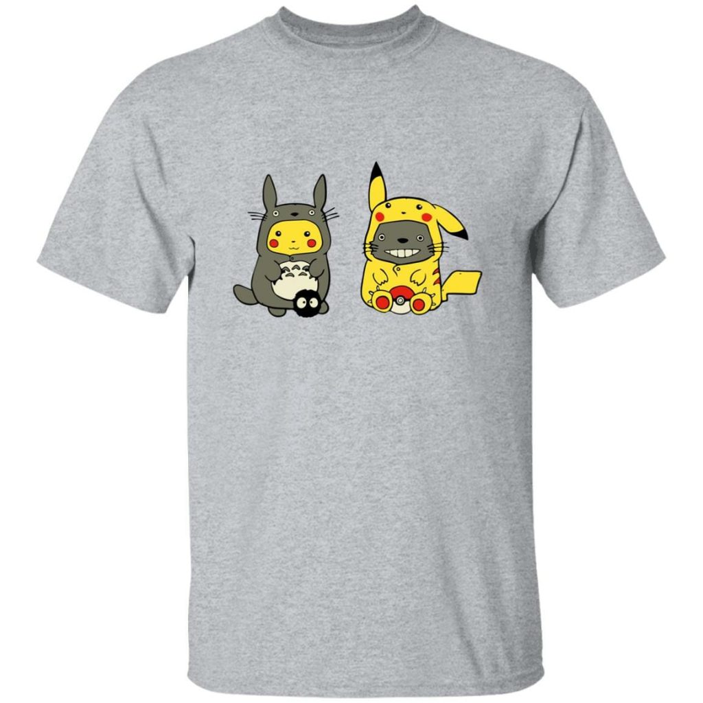 Studio Ghibli Totoro and Pikachu Cosplaying T-shirt - Image 10